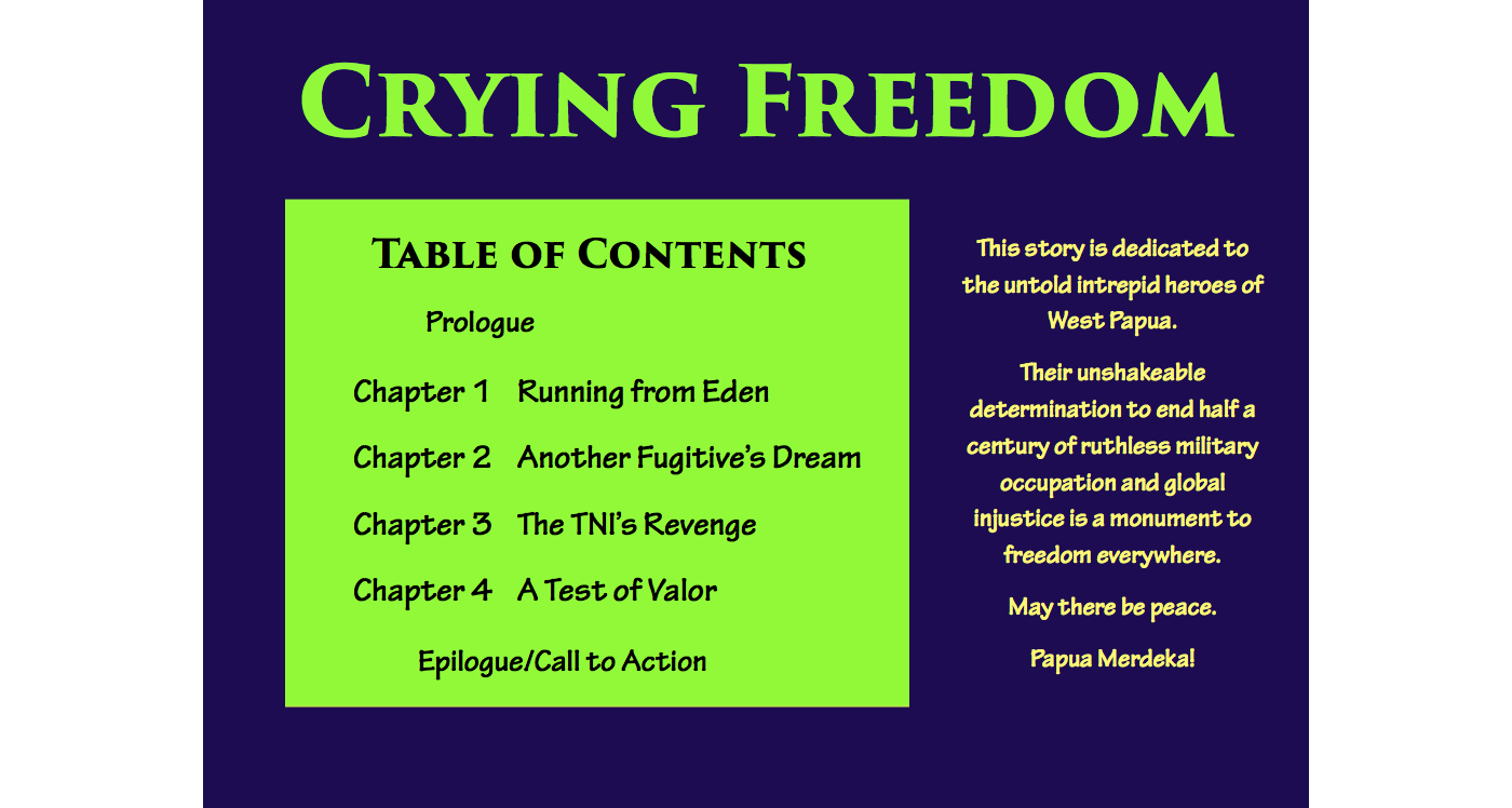 Crying Freedom Table of Contents